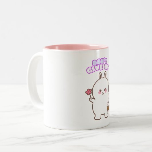 Gib nicht auf zweifarbige tasse (Vorderseite Links)