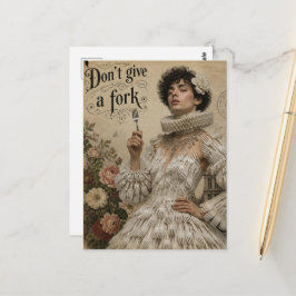 Gib nicht einen Gabel-Faux-Vintage-Postkarte Postkarte
