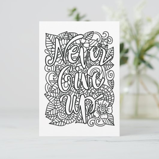 Gib nie auf! Farbe Ihrer eigenen Note Dankeskarte (Stehend Vorderseite)