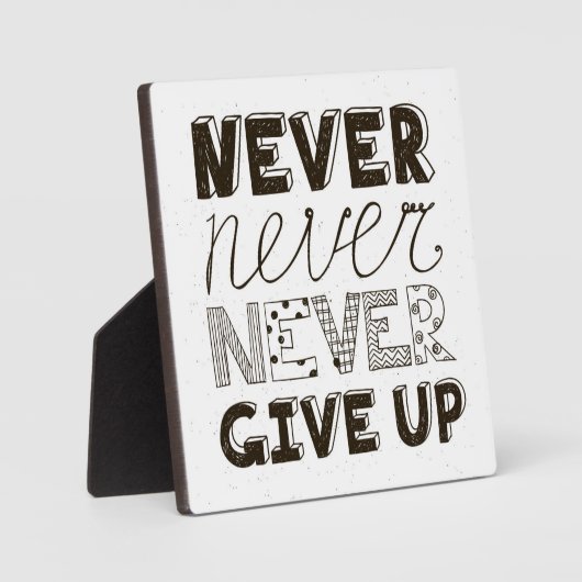 Gib nie auf fotoplatte (Vorderseite)