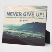 Gib nie auf fotoplatte (Seite)