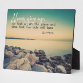 Gib nie auf fotoplatte (Seite)