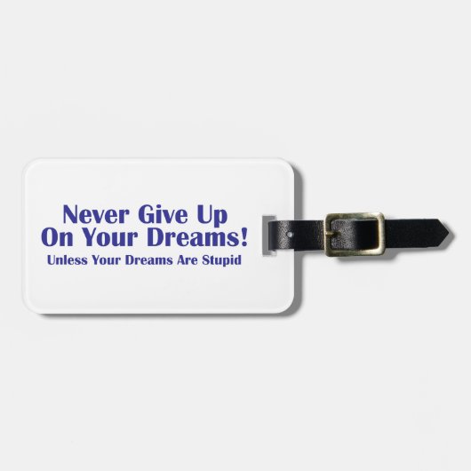 Gib nie auf gepäckanhänger (Vorderseite horizontal)