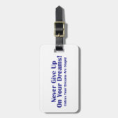 Gib nie auf gepäckanhänger (Vorderseite vertikal)