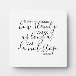 Gib nie auf, gib nicht die Plaque auf Fotoplatte