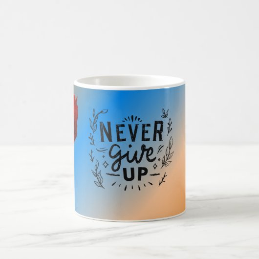 Gib nie auf kaffeetasse (Mittel)