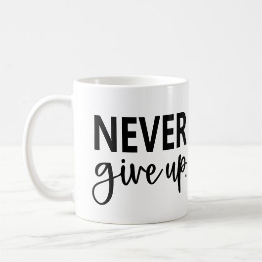 Gib nie auf kaffeetasse (Links)