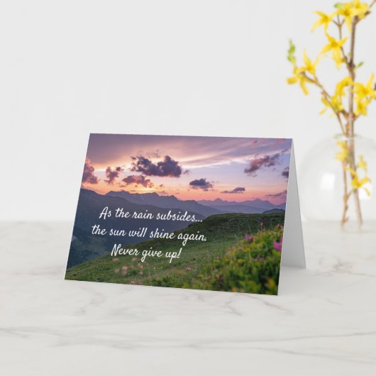 Gib nie auf karte (Gelbe Blume)