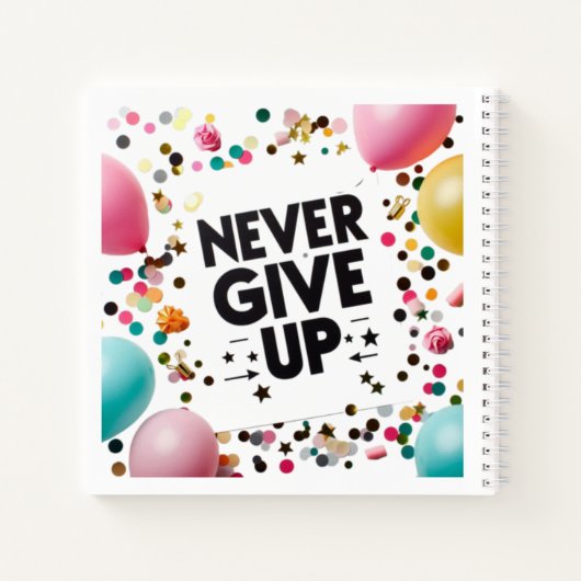 Gib nie auf notizblock (Rückseite)