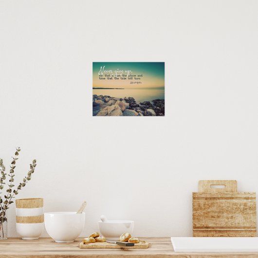 Gib nie auf poster (Küche)