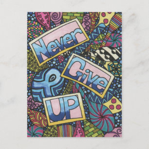 Gib nie auf postkarte