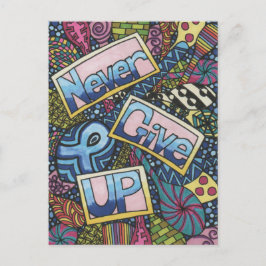 Gib nie auf postkarte