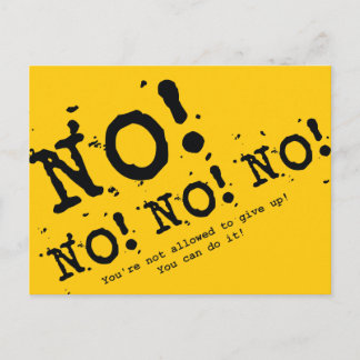 Gib nie auf postkarte