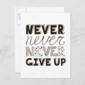 Gib nie auf postkarte (Vorne/Hinten)