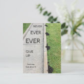 Gib nie auf! postkarte (Stehend Vorderseite)