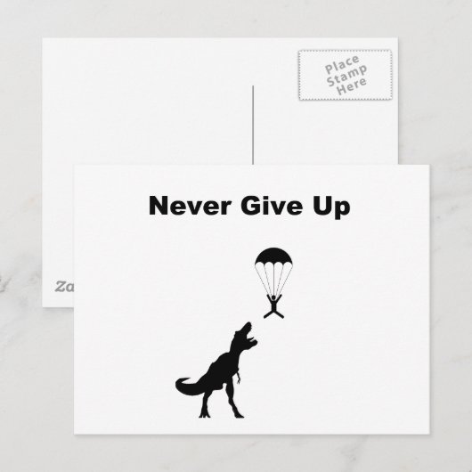 Gib nie auf postkarte (Vorne/Hinten)