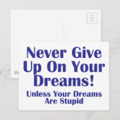 Gib nie auf postkarte (Vorne/Hinten)