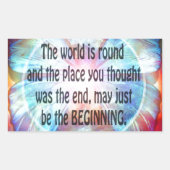 Gib nie auf rechteckiger aufkleber (Vorderseite)