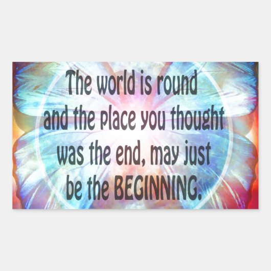 Gib nie auf rechteckiger aufkleber (Vorderseite)