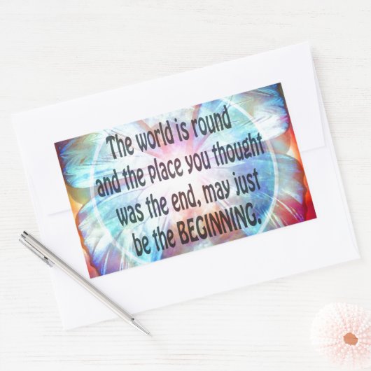 Gib nie auf rechteckiger aufkleber (Umschlag)