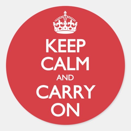 Gib nie auf: Ruhe bewahren und weitermachen, rot & Runder Aufkleber (Vorderseite)