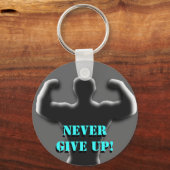 Gib nie auf schlüsselanhänger (Vorderseite)