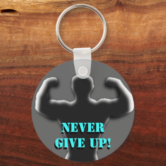 Gib nie auf schlüsselanhänger (Vorderseite)