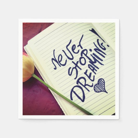 Gib nie auf serviette (Vorderseite)