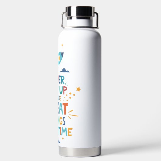 Gib nie auf, weil großartige Dinge Zeit brauchen Trinkflasche (Rückseite)