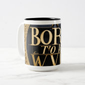 Gib nie auf zweifarbige tasse (Vorderseite Links)