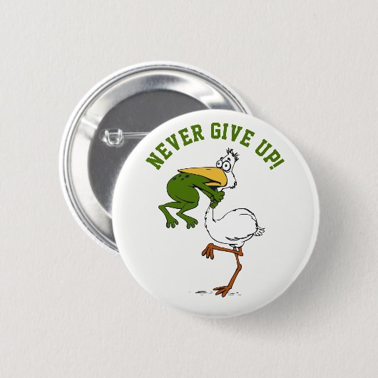 Gib nie Froschvogel auf Button (Vorne & Hinten)