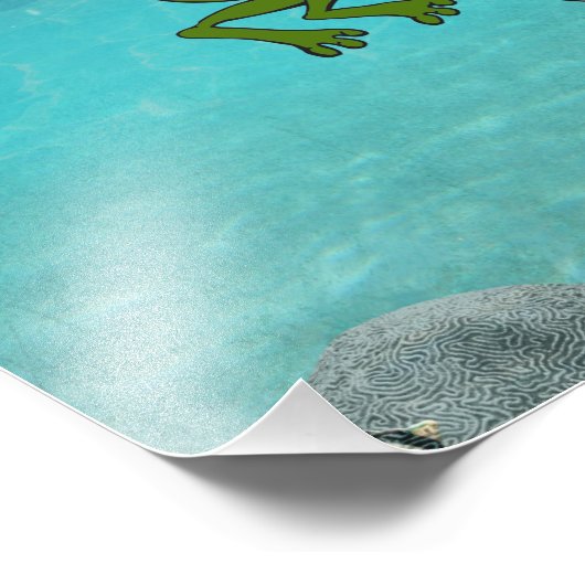 Gib nie Froschvogel auf Fotodruck (Ecke)