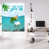 Gib nie Froschvogel auf Fotodruck