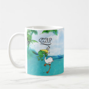 Gib nie Froschvogel auf Kaffeetasse