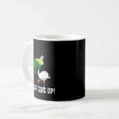 Gib nie Froschvogel auf Kaffeetasse (Vorderseite Links)