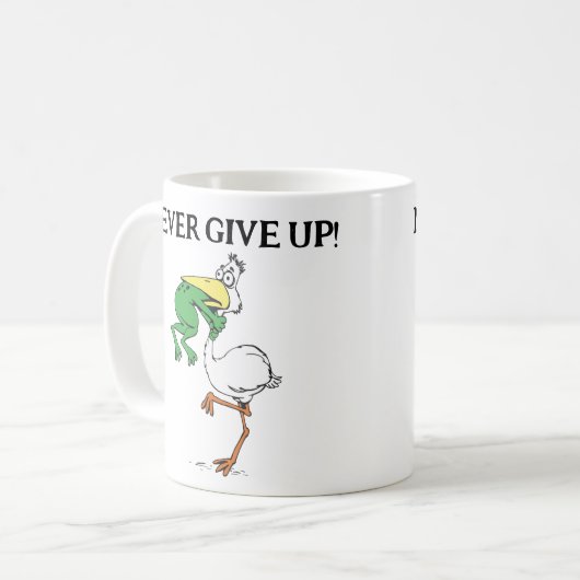Gib nie Froschvogel auf Kaffeetasse (Vorderseite Links)