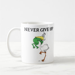 Gib nie Froschvogel auf Kaffeetasse