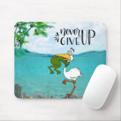 Gib nie Froschvogel auf Mousepad (Mit Mouse)