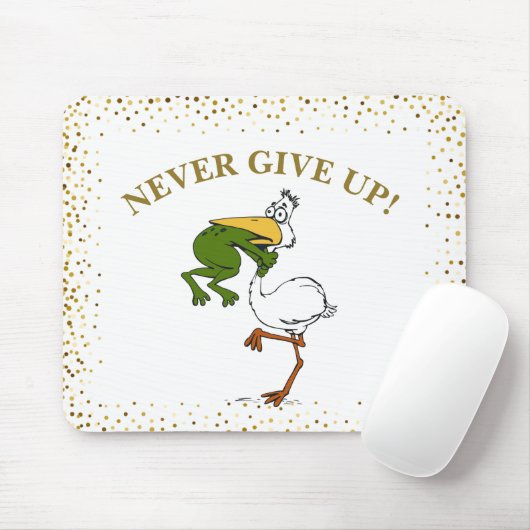 Gib nie Froschvogel auf Mousepad (Mit Mouse)