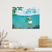 Gib nie Froschvogel auf Poster (Küche)