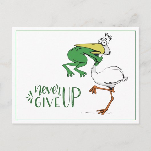Gib nie Froschvogel auf Postkarte (Vorderseite)