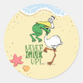 Gib nie Froschvogel auf Runder Aufkleber (Vorderseite)