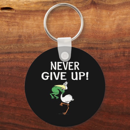 Gib nie Froschvogel auf Schlüsselanhänger (Vorderseite)