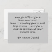 Gib nie nach! Postkarte (Vorne/Hinten)