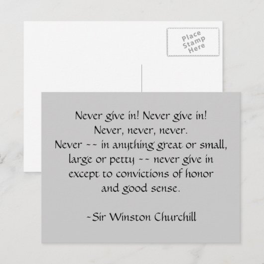 Gib nie nach! Postkarte (Vorne/Hinten)