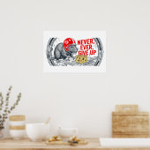 Gib niemals auf 2 poster (Küche)