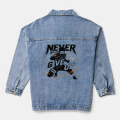 Gib niemals auf Denim Jacke (Rückseite)