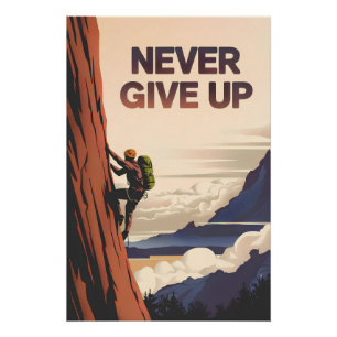 Gib niemals auf motivierend poster