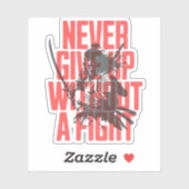Gib niemals auf - Motivierend rot und schwarz Aufkleber (Blatt)