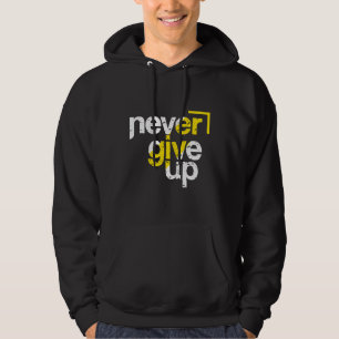 Gib Niemals Auf Motivierende Belastete Typografie Hoodie